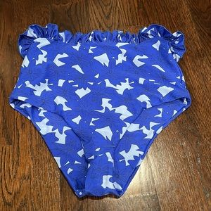 Anthropologie Blue Floral Bikini Bottom